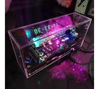 Orologio a Tubo Fluorescente IV18, Orologio a Tubo Fluorescente Cyberpunk, Con Copertura Antipolvere, Commutazione Data, Diverse Modalità Di Colore Sfumato, Per Decorazioni Creative Da Scrivania