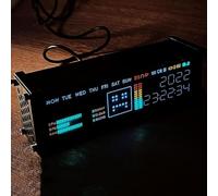 Orologio a tubo fluorescente, orologio elettronico con schermo a matrice di punti programmabile, modalità di visualizzazione multipla, formato 12/24 ore per uso domestico