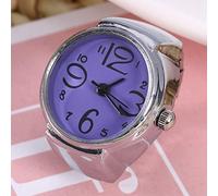 Orologio Ad Anello Al Quarzo per Donna e Uomo Dal Design Elegante con Anello da Dito Orologio Rotondo Unico per L'uso Quotidiano, Eventi Casuali, Cassa in Lega di Acciaio Inossidabile (Viola