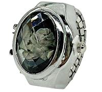 Orologio ad anello | Orologio vintage da dito | Gioielli regolabili | Novità Bling Watches | Gioielli creativi orologi da dito, orologio da dito vintage regolabile per le dita delle donne, Nero ,