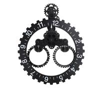 Orologio Ad Ingranaggi Meccanici Orologio da Parete di Precisione a Lato Singolo Ruota Grande Impermeabile per Uffici (BLACK)