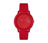 Orologio al quarzo analogico da uomo o donna della collezione Lacoste.12.12, dotato di un elegante bracciale in silicone con trama petit piqué