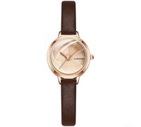 Orologio al quarzo casual da donna con cassa in lega dal design minimalista, quadrante rotondo e cinturino in PU per tutto il giorno (marrone)