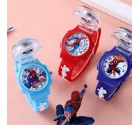 Orologio al quarzo con copertura a ribalta a tema Marvel per adolescenti, design rotante, orologio al quarzo Spiderman per uomo, donna e adolescenti, orologio al quarzo come regalo per teenager rosso,