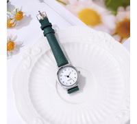 Orologio al quarzo da donna classico ed elegante con comodo cinturino in pelle (verde)