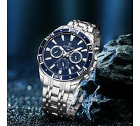 Orologio al quarzo da uomo, stile business e moda, con calendario, lancette luminose, multifunzione, orologio da polso di alta qualità, design classico, cinturino in acciaio inossidabile, regalo Tagli