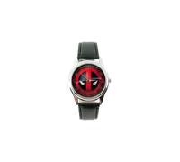 Orologio al quarzo Deadpool Marvel con cinturino in vera pelle nero