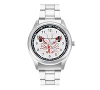 Orologio al quarzo personalizzato con aragosta per sollevamento pesi e bodybuilder, in acciaio inox, con numeri arabi, per uomini e donne