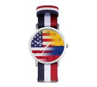 Orologio al quarzo personalizzato con bandiera della Colombia degli Stati Uniti con numeri arabi, orologio da polso con cinturino regolabile per uomo e donna, Stile:, regular, MHXYZHW