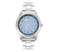 Orologio al quarzo personalizzato con scheletro che gioca a tromba in acciaio inox, con numeri arabi, per uomini e donne