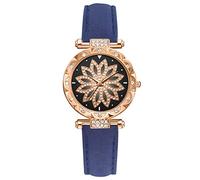 Orologio al quarzo SetGift Star da donna con cinturino con quadrante analogico 24 ore, Blu, misura unica