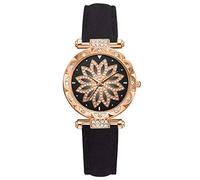 Orologio al quarzo SetGift Star da donna con cinturino con quadrante analogico 24 ore, Nero , misura unica