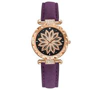 Orologio al quarzo SetGift Star da donna con cinturino con quadrante analogico 24 ore, Viola, misura unica