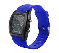 Orologio alla moda con tachimetro, quadrante a LED, da uomo, leggero, sportivo, da uomo, orologi strani per uomo, Rosso, misura unica