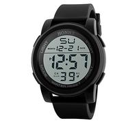 Orologio analogico a LED, digitale, sportivo, da polso, da uomo, che ti dice l'ora, Nero , One Size