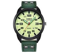 Orologio analogico al quarzo con data, da uomo, in pelle, casual, da uomo, orologio digitale da ragazzo, D, One Size