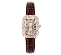 Orologio analogico al quarzo da donna, casual, in pelle, con cinturino per orologio da polso e appuntamento d'affari, Marrone, misura unica