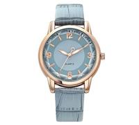 Orologio analogico al quarzo da donna, casual, in pelle, orologio da polso per signora, appuntamento d'affari, orologio casual da donna per piccoli polsi, Blu, misura unica