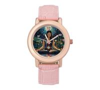 Orologio analogico al quarzo da donna, elegante, con cinturino in pelle e sette chakra, per yoga e meditazione, Stile:, regular, Cinturino