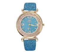 Orologio analogico al quarzo da donna, in acciaio inox, da polso, da uomo, Blu, misura unica
