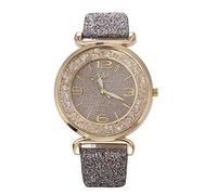 Orologio analogico al quarzo da donna, in acciaio inox, da polso, da uomo, Grigio, misura unica