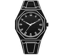 Orologio analogico al quarzo da uomo, stile anime, alla moda, minimalista, design creativo, elegante e sportivo, nero