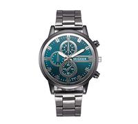Orologio analogico al quarzo multifunzione da uomo, al quarzo, in acciaio, alla moda, con cristalli inossidabili, analogico, da uomo, Verde, misura unica