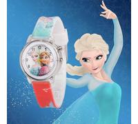 Orologio analogico con luce lampeggiante per bambini Frozen Elsa Anna, con cinturino in silicone dei