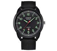 Orologio analogico da polso da uomo al quarzo in nylon al quarzo, con data, orologio da uomo con conto alla rovescia, A, misura unica