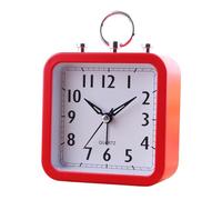 Orologio analogico da scrivania con funzionamento silenzioso, colore: rosso | Custodia, display trasparente e numeri facili da leggere, leggera per viaggi, casa o campeggio