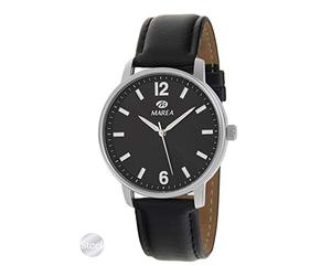 Orologio analogico di marea uomo B21187/1 con cassa in acciaio e cinturino in pelle nera, striscia