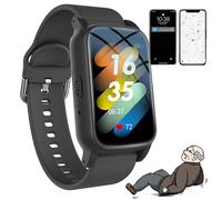 Orologio Anticaduta Per Anziani Con GPS | Pulsante SOS | Telefono HD | Monitoraggio Della Salute | Risposta Automatica, Promemoria Di Caduta, Per Pazienti Affetti Da Alzheimer E Demenza Black