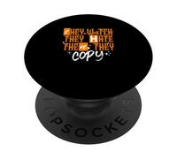 Orologio arancione, odio, copia grafica arancione PopSockets PopGrip Adesivo