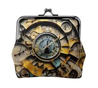Orologio Art Print Squisito Bacio Blocco Portafoglio Compatto Versatile Donne Portamonete Piccolo Sacchetto Della Chiusura Lamp