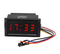 Orologio auto solare digitale per auto, display digitale a LED per orologio elettronico auto antipolvere impermeabile DC4.5-30V(Rosso)