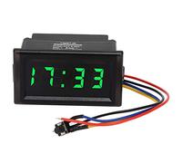 Orologio auto solare digitale per auto, display digitale a LED per orologio elettronico auto antipolvere impermeabile DC4.5-30V(verde)