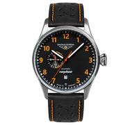 Bauhaus Aviation Orologio da uomo automatico serie Tornado 24 ore display 5 ATM con cinturino in pelle 2764-5