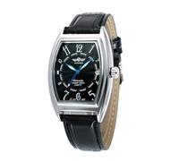 Orologio automatico da uomo delle migliori marche con funzione data watch | Orologio meccanico semiautomatico casual a forma di botte Orologio in pelle nera