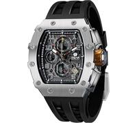 Orologio automatico da uomo TSAR BOMBA Tonneau Luxury Skeleton Black...