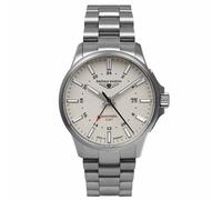 Bauhaus Orologio Automatico Aviation 2868 GMT Titanio 10 ATM Vetro Zaffiro Beige cinturino titanio