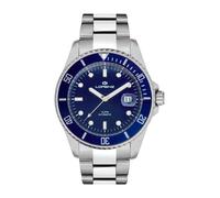 Orologio Automatico LORENZ 026959EE Bracciale Acciaio Nero Blu Uomo Sub 100mt