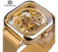 Orologio Automatico Meccanico Da Uomo | Forsining Volano Scheletro Dorato
