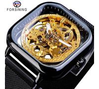 Orologio Automatico Meccanico Da Uomo | Forsining Volano Scheletro Dorato