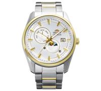 Orient Contemporary Stretto Day & Night - Orologio Da Polso Da Uomo Automatico E A Carica Manuale Meccanico Casual Bracciale E Cassa In Acciaio Inox Quadrante Analogico Bianco - RA-AK0312S