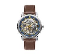 Orologio Automatico Uomo PIERRE LANNIER 319B164 Vera Pelle Marrone Blu