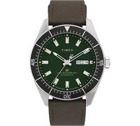 Orologio Automatico Uomo TIMEX WATERBURY TW2V24700 Vera Pelle Marrone Verde