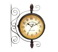 Orologio bifacciale stile stazione in ferro antico decorativo giardino esterno