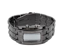 Orologio Binario, Orologio Digitale a LED Blu a Matrice Binaria Orologio da Polso da Uomo Classico Alla Moda Creativa LED Orologio da Polso Digitale(Nero1)