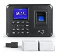 Orologio biometrico 3 in 1, controllo orario con impronta digitale, scheda RFID e codice PIN, macchina di assistenza per piccole imprese, senza Internet, 10 schede incluse, spagnolo