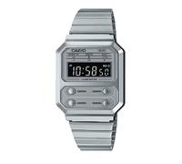 Casio Vintage Allarme Illuminator Acciaio Inossidabile A100WE-7B Orologio Unisex
